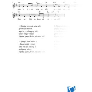 Hjørtu, kvirr, nú setur sól